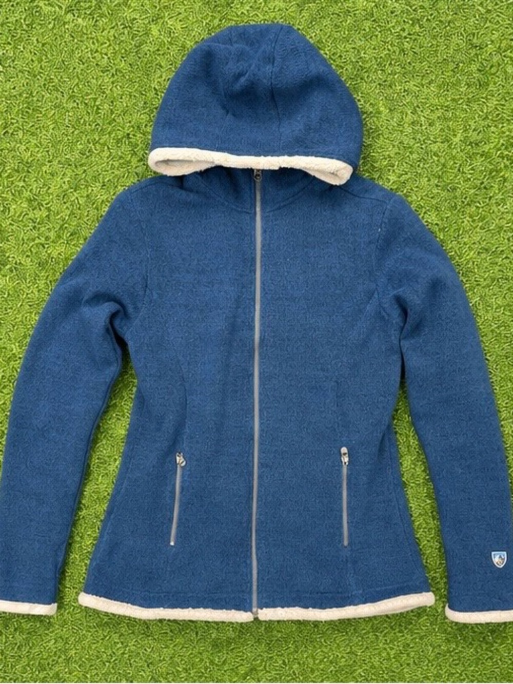 Kuhl Jacket Alaska Sherpa Lined Hooded Jacket Full Zip Women's Blue Size Small